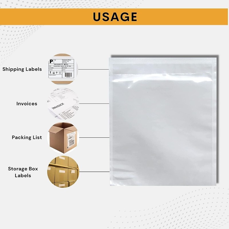 7" x10" Packing List Envelope Clear Self Seal Shipping Sleeve Mailing Bag gallery