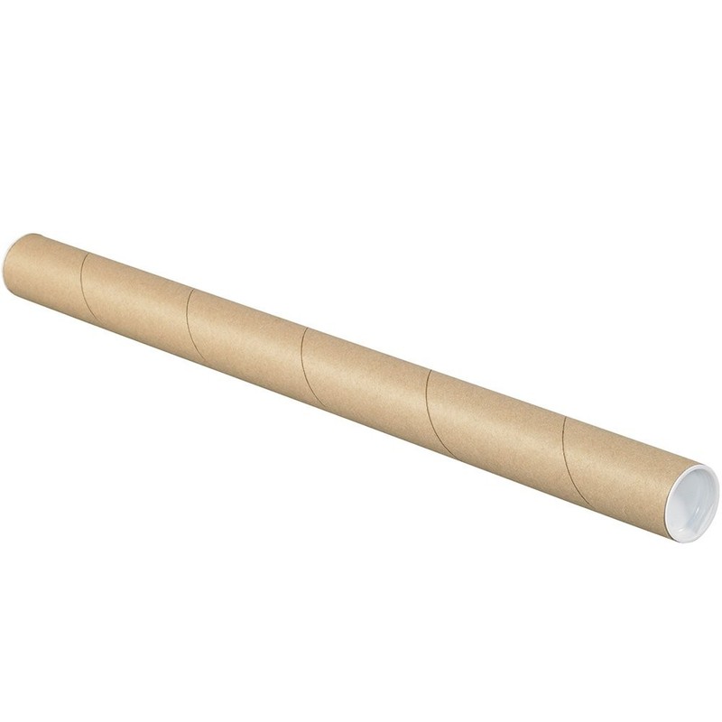 Aviditi Kraft Mailing Tubes w/ Caps, 1.5″ x 20″, 50-Pack, Shipping
