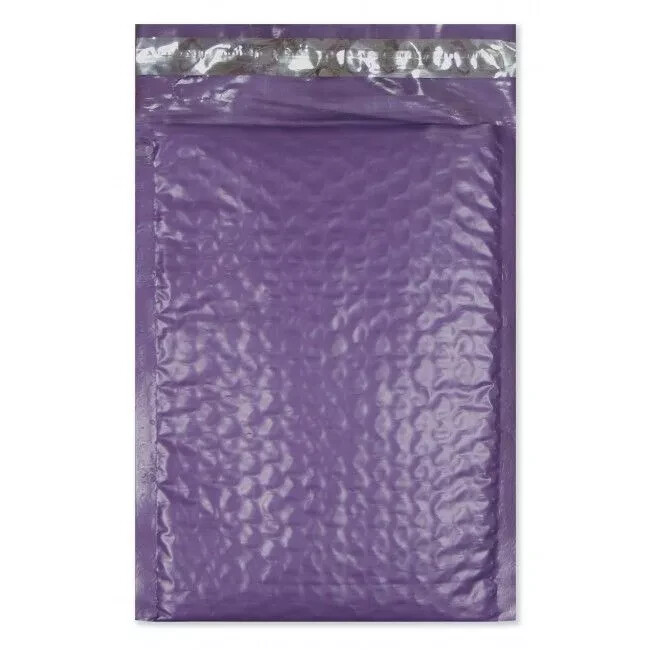100 #5 ( Purple ) Poly Bubble Mailers Envelopes Bags 10.5×16 Colors Stand Out