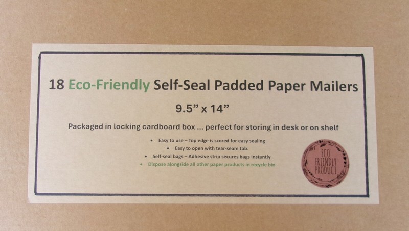 Eco-Friendly Biodegradable Padded Mailers Box of 18 .50" x 9.5" x 18" gallery