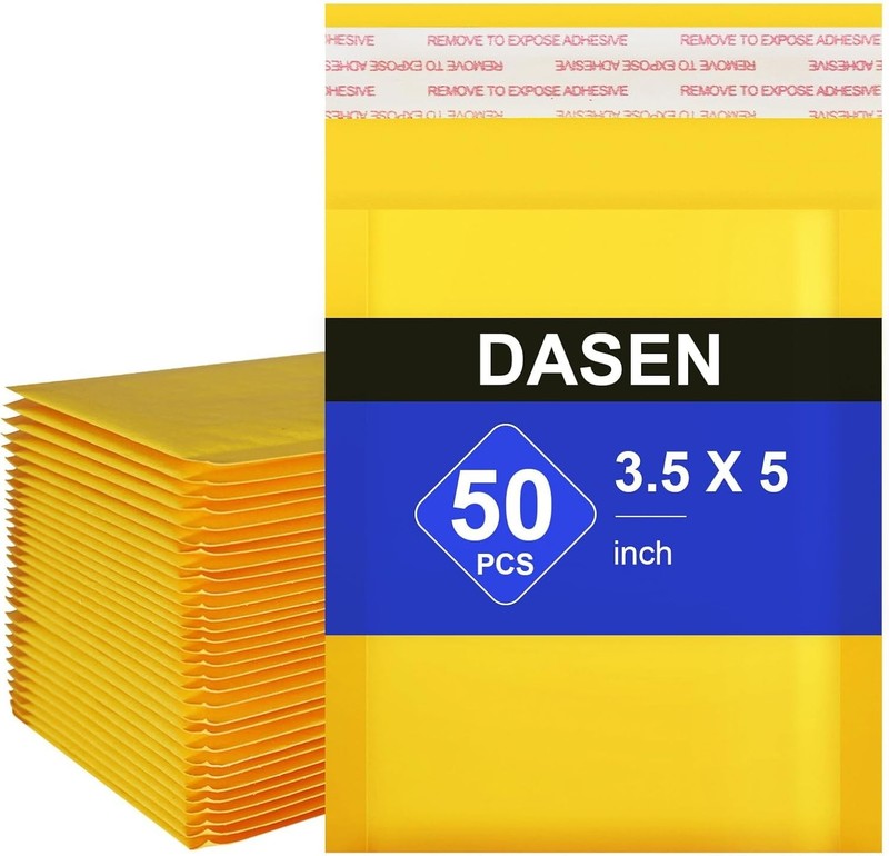 Kraft bubble mailers 3.5×5 Inch 50pcs/100 Pack,Self-Sealing Paper Envelopes for