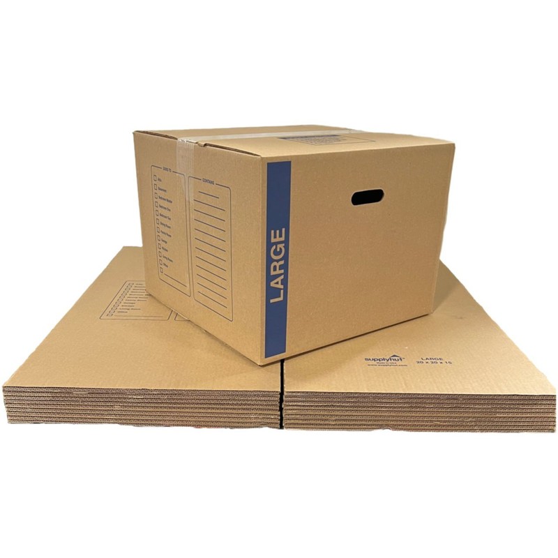 12 – Pack Large Cardboard Moving Boxes 20x20x15 32 ECT With Handles