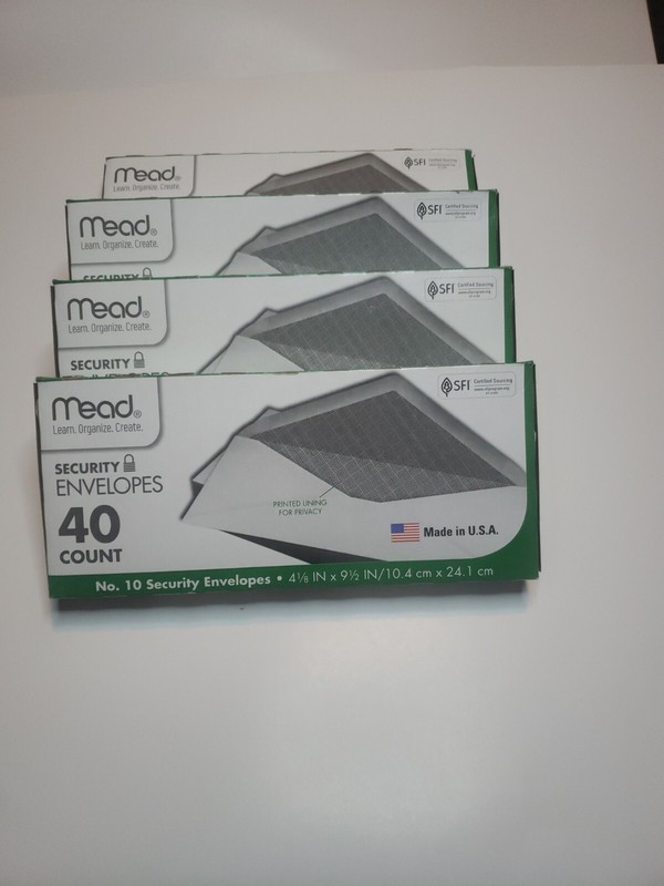 4-PK MEAD SECURITY BUSINESS LEGAL ENVELOPES #10 4-1/8 x 9-1/2 in