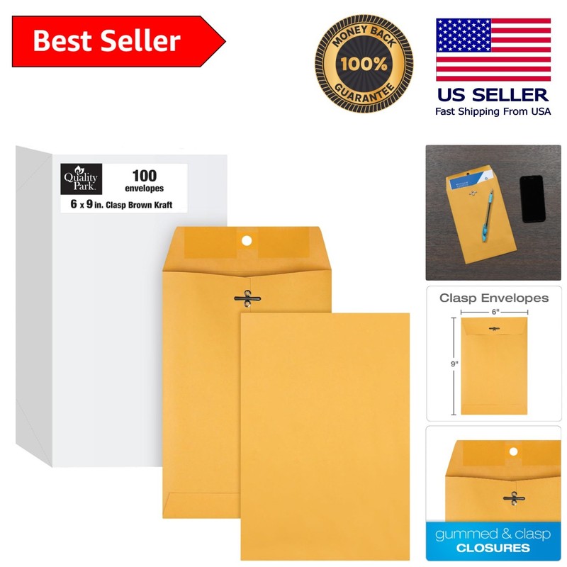 Heavyweight 28 lb Opaque 6×9 Envelopes – Perfect for Mailing & Storing 100/Box