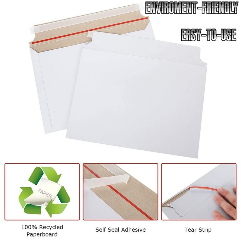 100PCS Stay Flat Mailers, 6X10 Inch Rigid Mailers Cardboard Envelopes, Self-Seal gallery