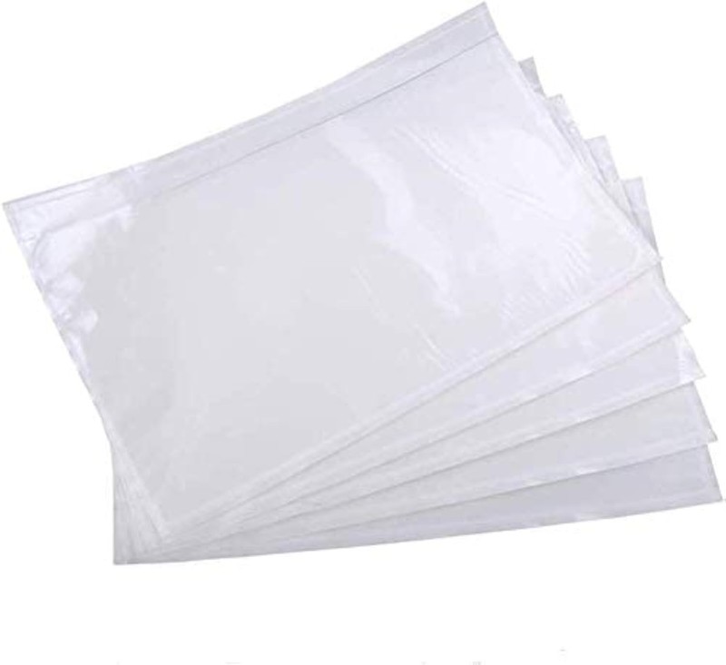 6" x 9" Clear Adhesive Top Loading Packing List Pouches 200 Pack, Transparent