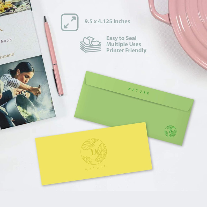 #10 Colored Envelopes - 120 Pack Pastel Color Business Envelopes, Square Flip... gallery