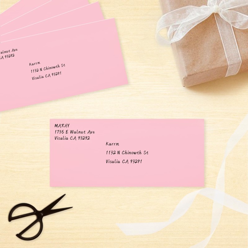 LIKAJON 50 Pack #10 Business Envelopes, Pink Standard Envelopes Self Seal, Le... gallery