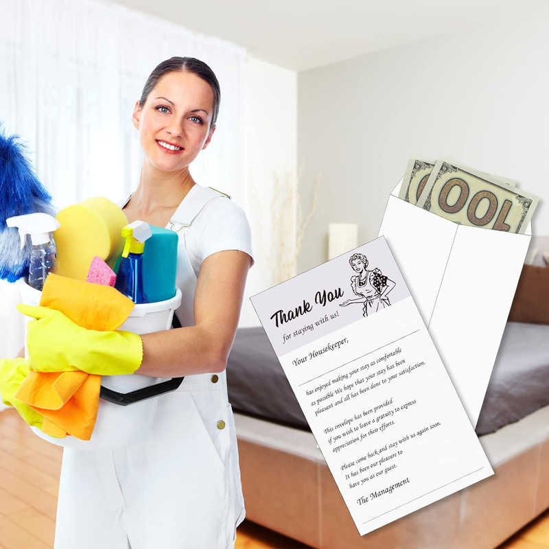 100 Pack Housekeeping Thank You Tip Envelopes, Cash Self Adhesive Tip Envelopes gallery