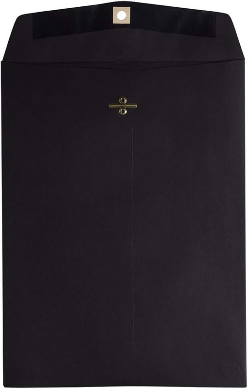 9 X 12 Open End Catalog Envelopes with Clasp Closure – Smooth Black – 25/Pack