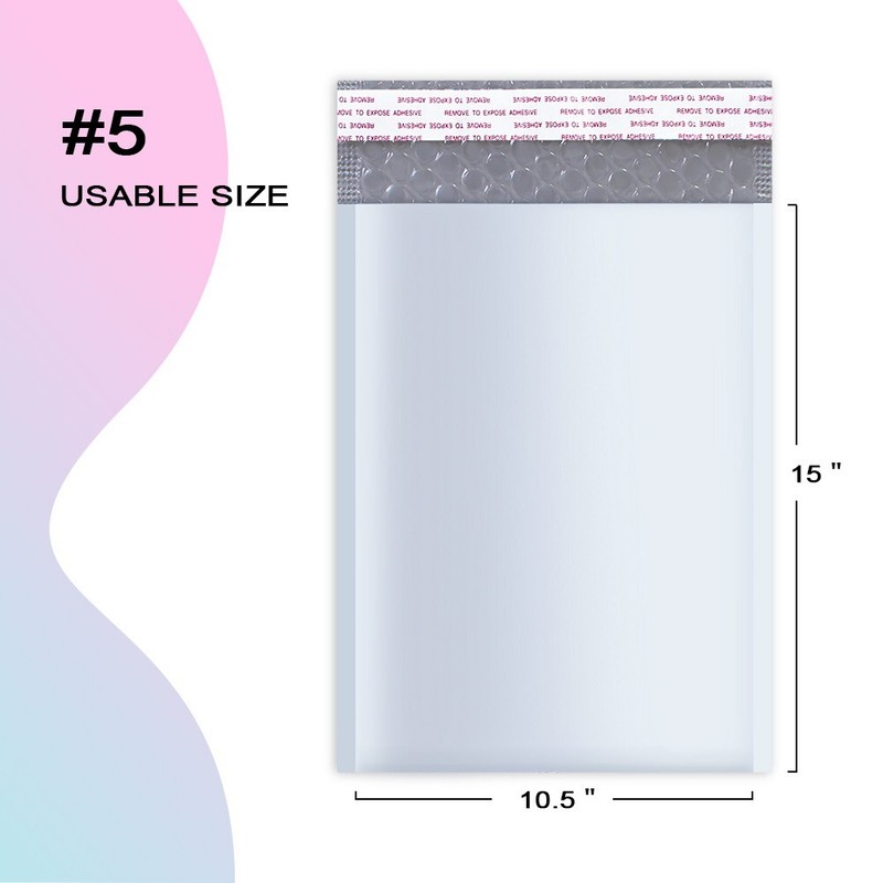 100 #5 Poly Bubble Mailers Padded Shipping Envelopes Mailing Bags Made in USA gallery