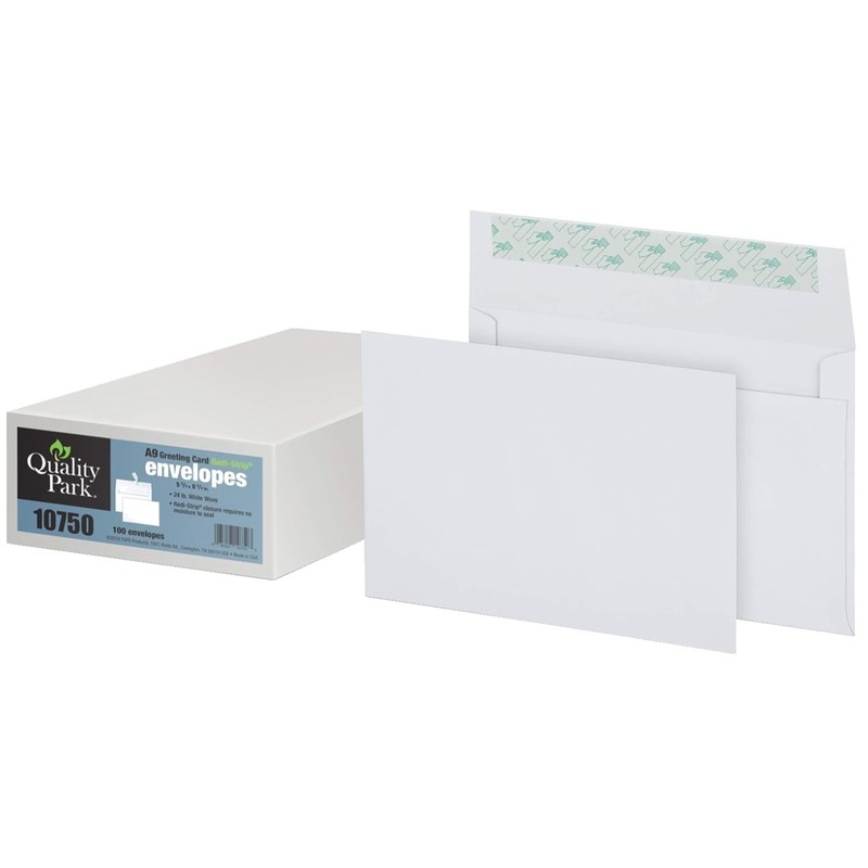 Half-Fold Greeting Card Envelopes, 24 lb Paper, 5.75 x 8.75