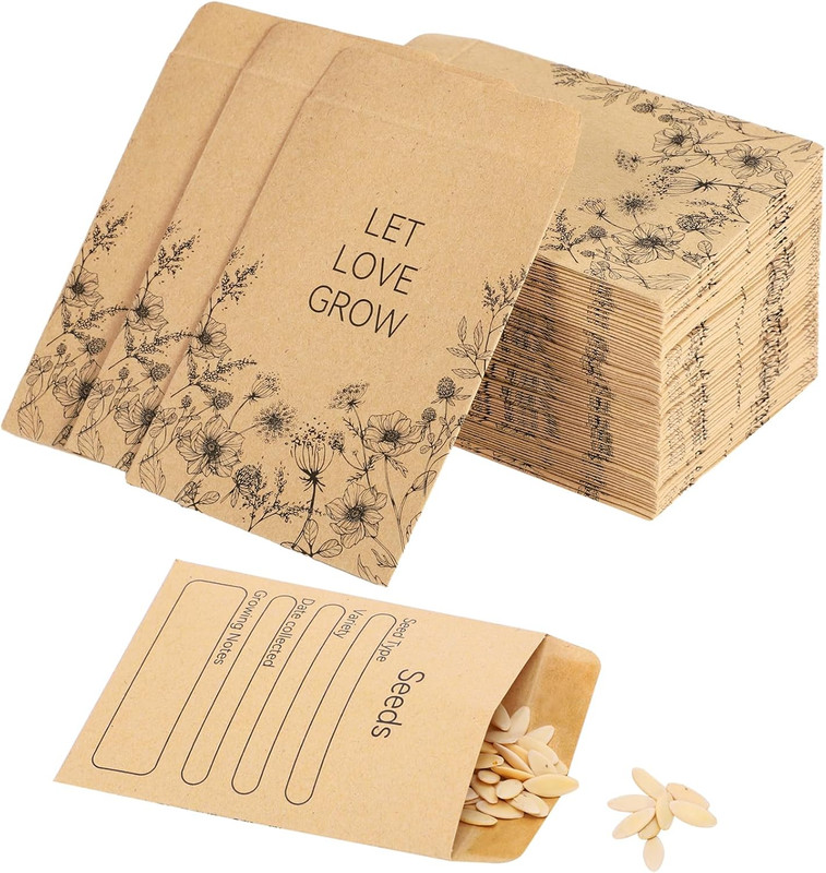 300 Pieces Seed Envelopes 3.15 X 2.36In Seed Packets Envelope with Preprinted Sm