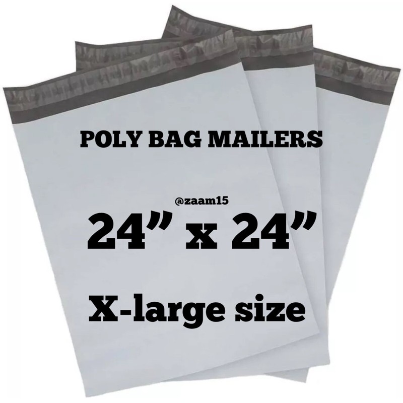 100 Poly Bag Mailers Extra Large 24”x 24” Self-Sealing Shipping Envelope Bags