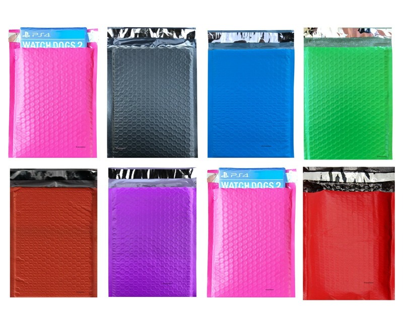 25 #0 Poly Color Bubble Mailers Envelopes Bags 6×10 6.5×10 DVD CD 7 Colors Bag