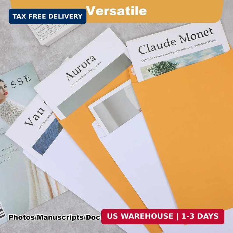 100 Pack 9x12 Manila Envelopes Self Seal, Brown Kraft Large Envelopes 9x12 Lette gallery
