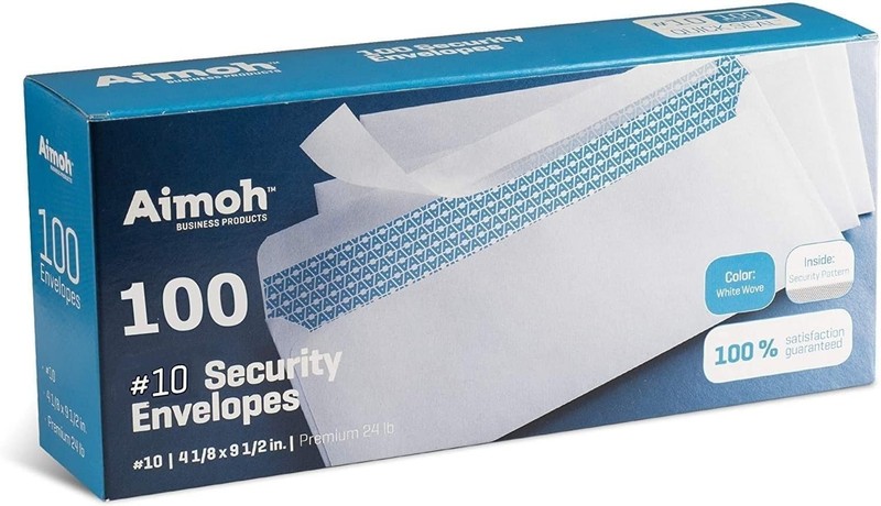 Security Self Seal Envelopes – 100 Qty |No Window, EnveGuard, 4⅛ x 9½", White... gallery