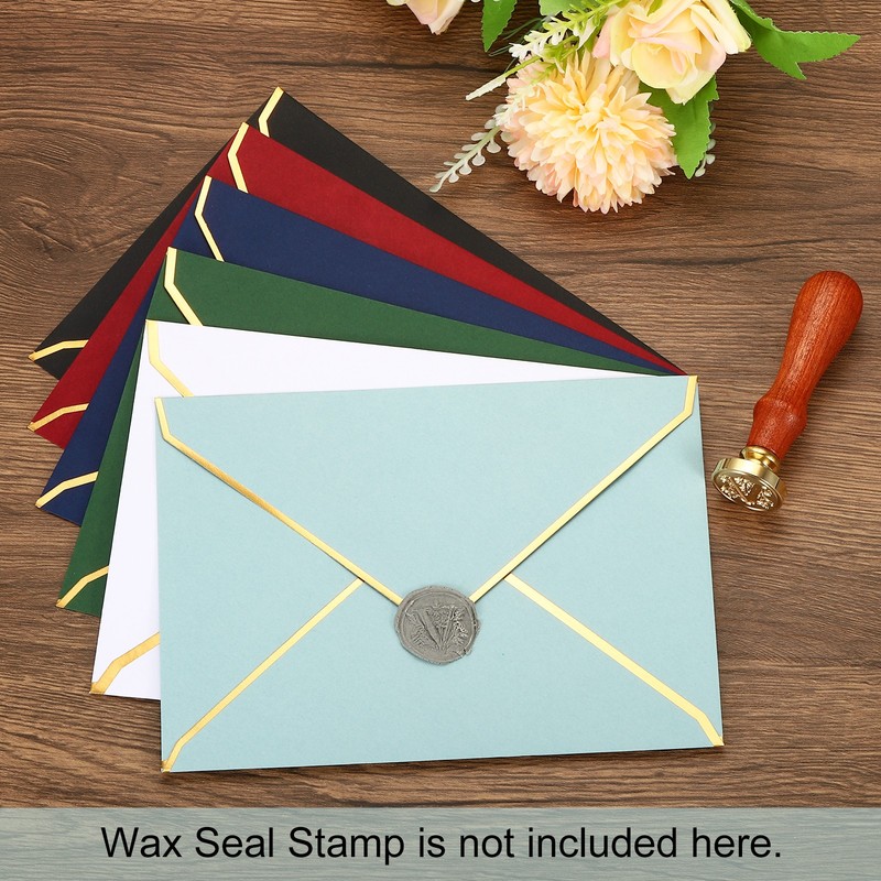 100 Pack A7 Envelopes with Gold Border Christmas Envelopes (Purple) gallery