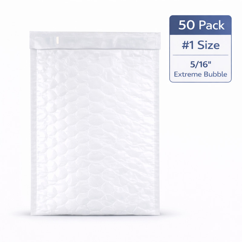 50 Poly TuffGard Extreme Bubble Mailers #1 7.25×12 Self Seal 5/16 Thick Cushion