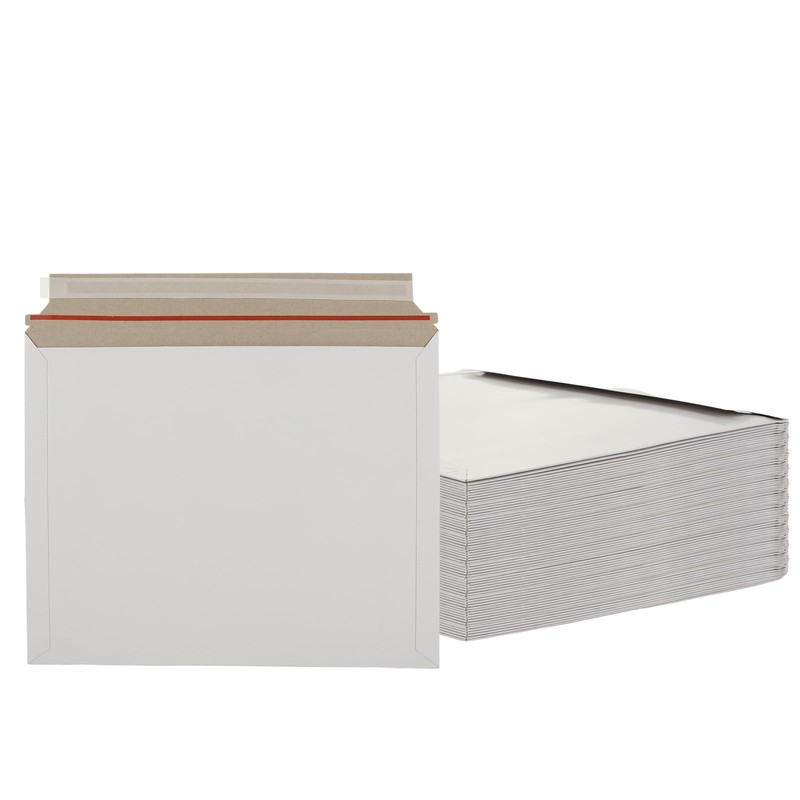 60 Pack Rigid Cardboard Envelopes, 13×9.6 Inch Self-Seal White Photography Ma…