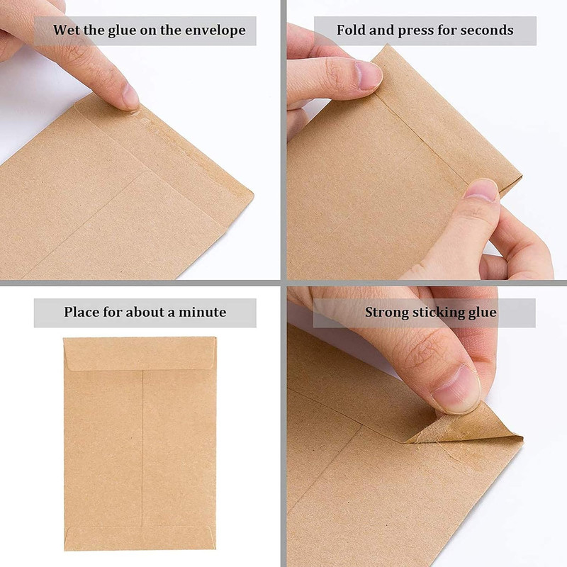 200 Packs Self-Adhesive Small Parts Envelopes Kraft Self Sealing Seed Coin Packe gallery