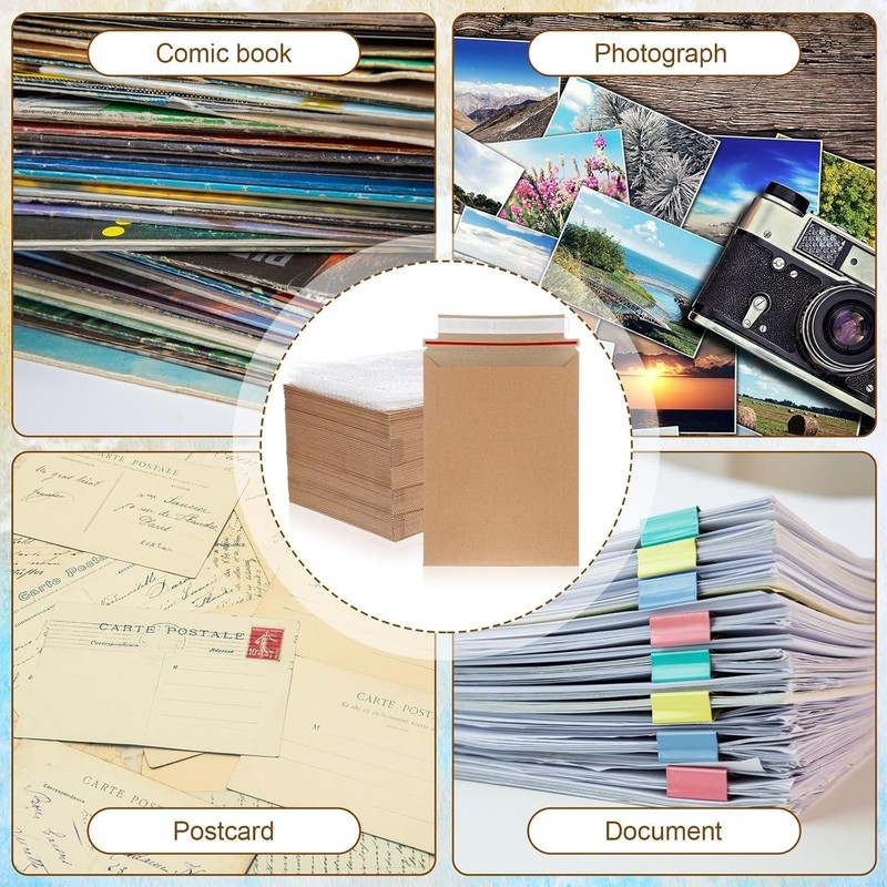 50 Pcs Comic Book Mailers Ship Envelopes Box 8.27 x 11.42 Inches with Bubble ... gallery