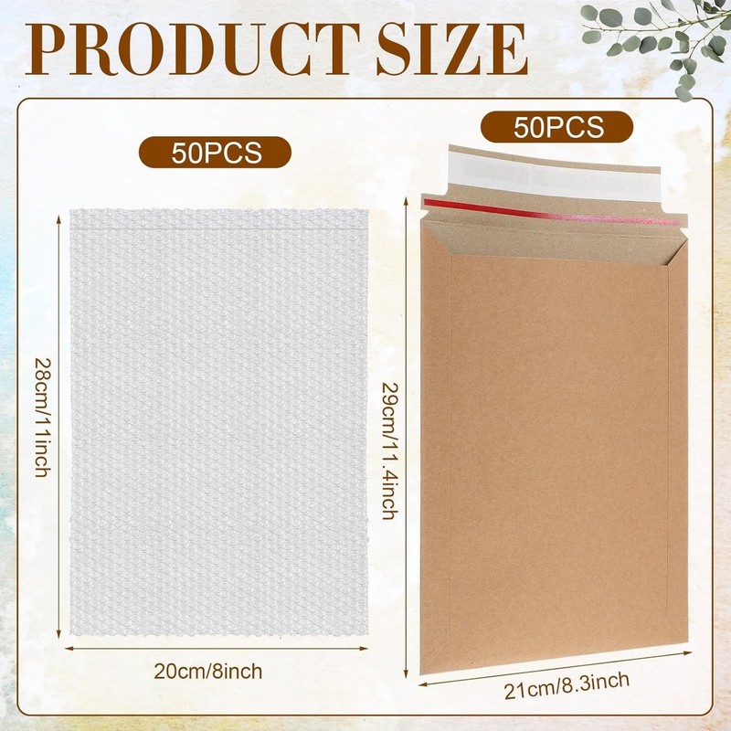 50 Pcs Comic Book Mailers Ship Envelopes Box 8.27 x 11.42 Inches with Bubble ... gallery