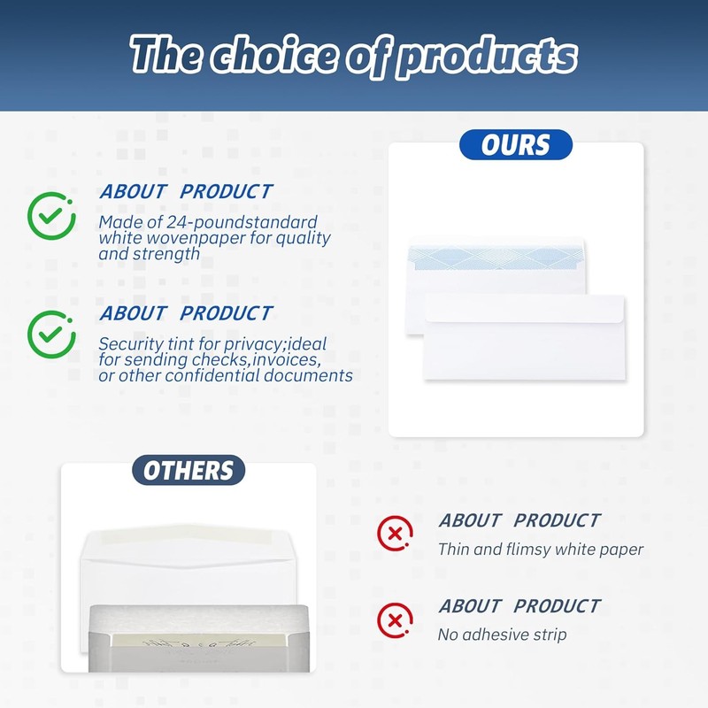 Yeplan 500PCS #10 Envelopes Letter Size Self Seal Business Envelopes No Window S gallery