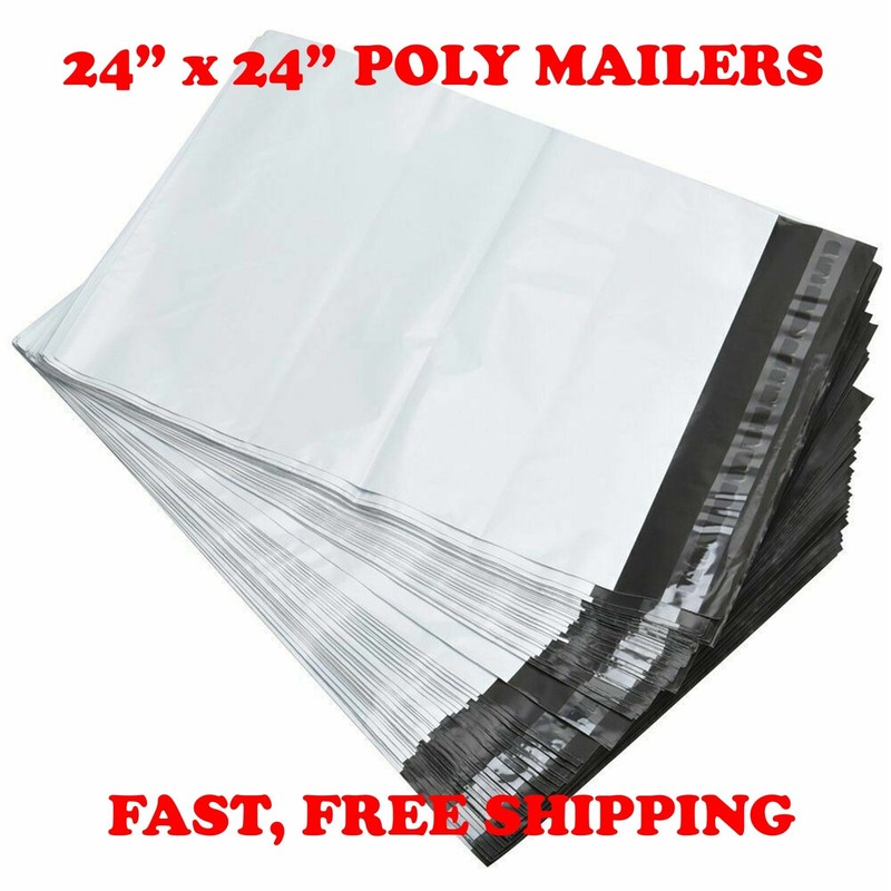 24×24 POLY MAILERS SHIPPING ENVELOPES SELF SEAL PACKAGING BAGS 2.5 MIL 24″ x 24″