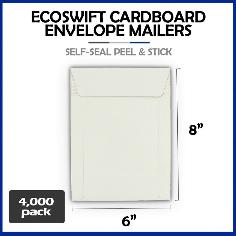 4000 – 6×8 “EcoSwift” Brand Self Seal Cardboard CD/DVD Envelope Mailers 6″ x 8″
