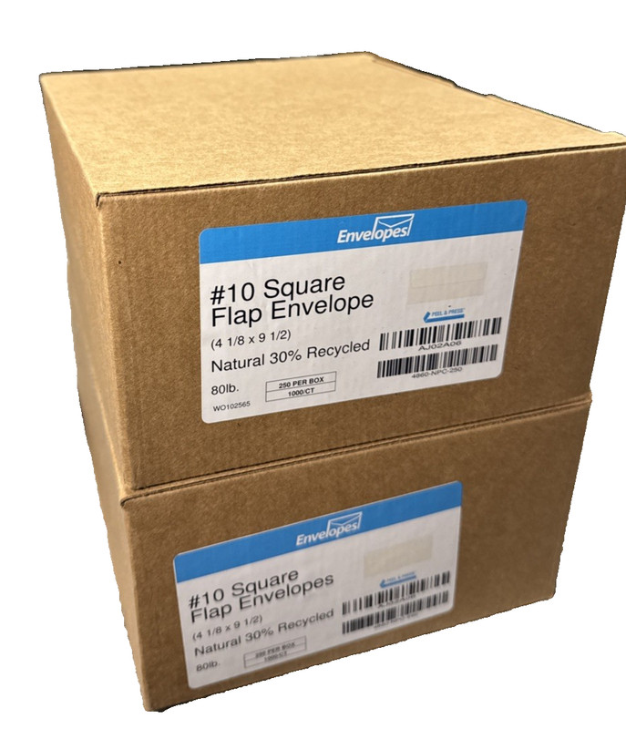 80 lb LUX Envelopes # 10 4 1/8 x 9 1/2 Square Flap Quantity = 500 gallery