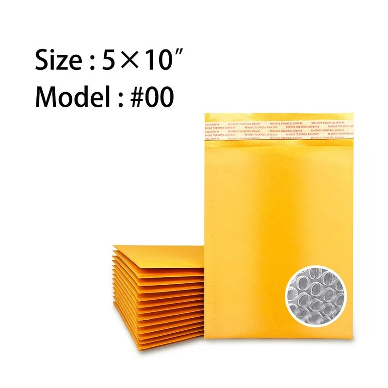 Coolpkg 25 PCS #00 5X10" Self Seal Kraft Bubble Mailer Padded Envelope 5*10 gallery