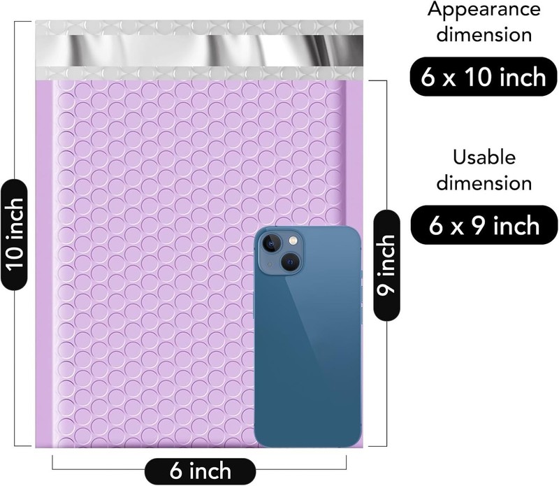 Bubble Mailers 6x10" 100 Pack Small Bubble Shipping Envelopes Usable Size 6x9... gallery