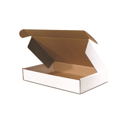 50 – 11 1/8×8 3/4×4″ Front Lock Deluxe Literature Mailer White ships Flat