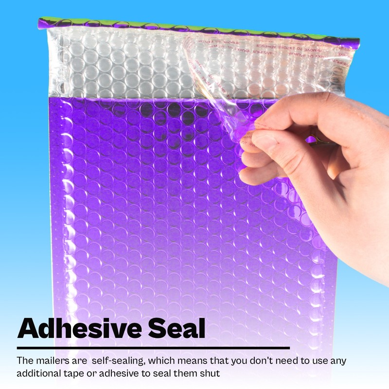 13.75 x 11 Purple Metallic Glamour Poly Bubble Mailers Shipping Envelopes 50 Pcs gallery