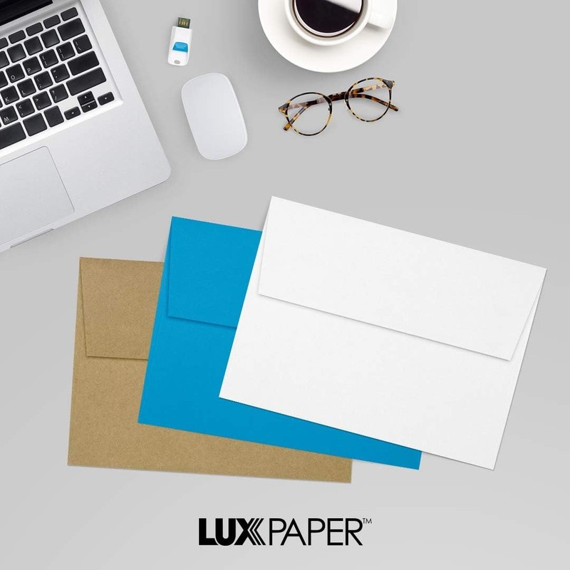 LUXPaper A7 Envelopes 5 1/4 x 7 1/4 White 80lb Cotton Peel & Press 50 gallery