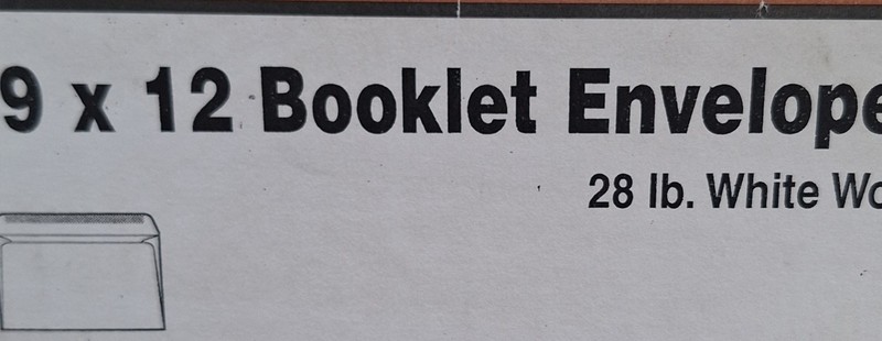 9 X 12 Booklet Envelopes Side Opening - White Wove - 28lb - Pack of 50 Gummed gallery
