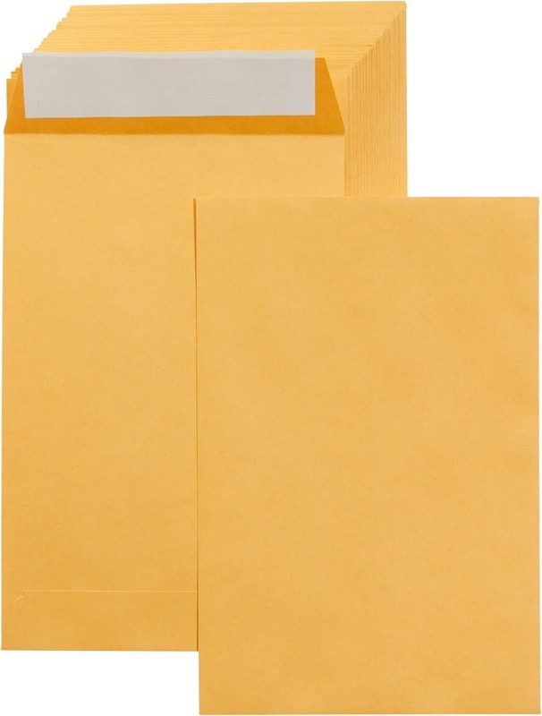 Self Seal Envelopes 6x9 Brown Kraft Pack of 100 gallery