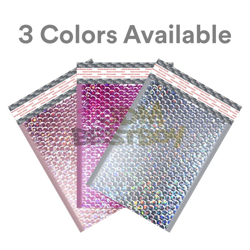 6"x9" Holographic Poly Bubble Mailers Shipping Mailing Padded Bags Envelopes gallery