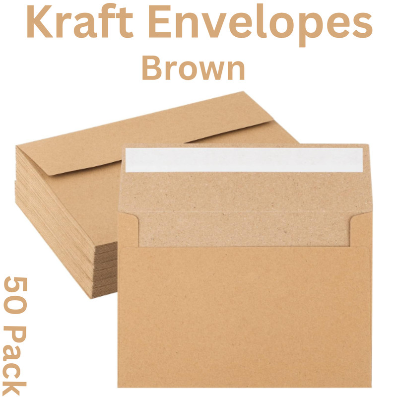 50 Pack Kraft Envelopes 4 X 6 Inch Brown Envelopes,A4 Envelopes, Card Envelopes