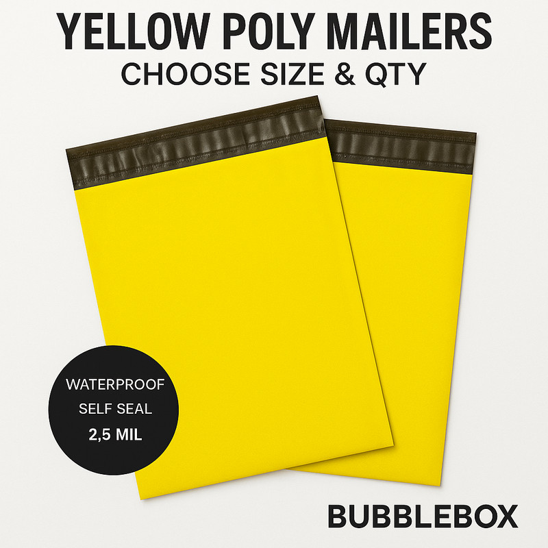 Yellow Poly Mailers Shipping Envelopes Self Seal Mailing Bags Choose Size Qty