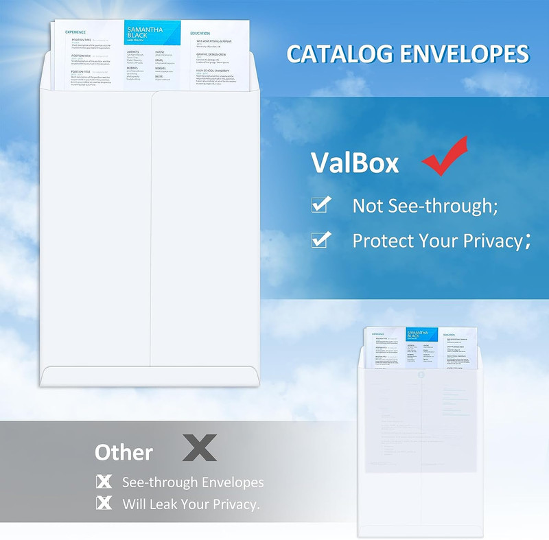 6X9 Self Seal Security Catalog Envelopes 250 Count Small White Envelopes for Mai gallery
