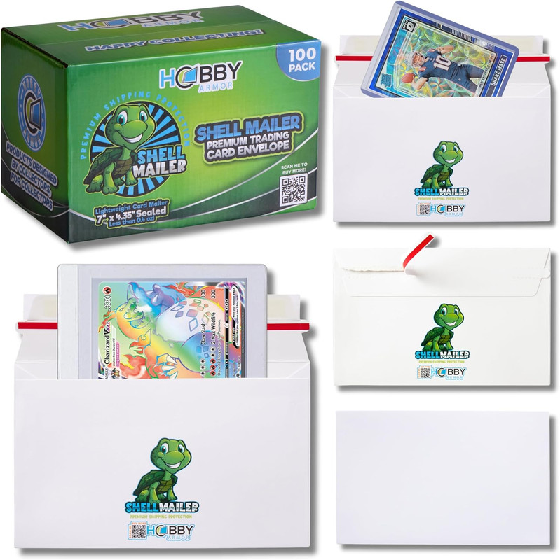 100 Pack Shell Mailer Trading Card Envelopes by , 7″ X 4.35″ Trading Card Mailer