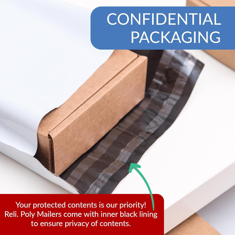 Poly Mailers 12X15.5 | 500 Pcs Bulk | Shipping Envelopes | White Packaging Bags gallery