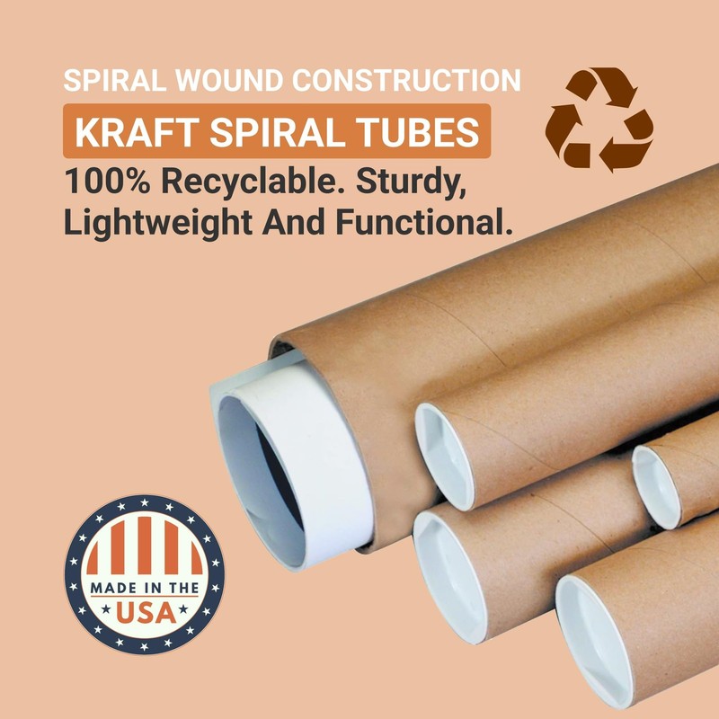 Box Usa Aviditi Cardboard Tubes Caps 12L X 2.5W X 2.5H Pack Of 34 Poster Tube gallery
