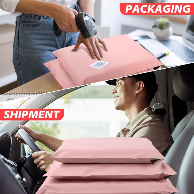 Poly Mailers Multi Size Pack, 30Pack Pink Shipping Bags, Packaging Bags, Self... gallery