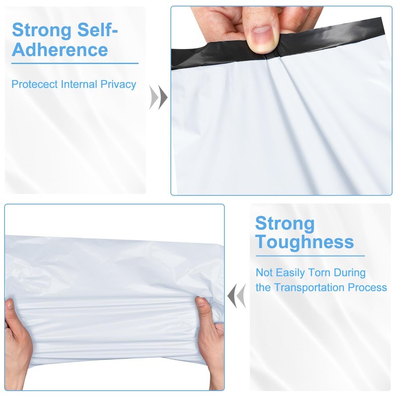 Poly Mailers 10x13 Inch 200 Pcs White Shipping Bags Mailing Envelopes with Se... gallery