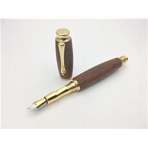Office168 Walnut Wood Fountain Pen, Made in Japan, Medium Nib