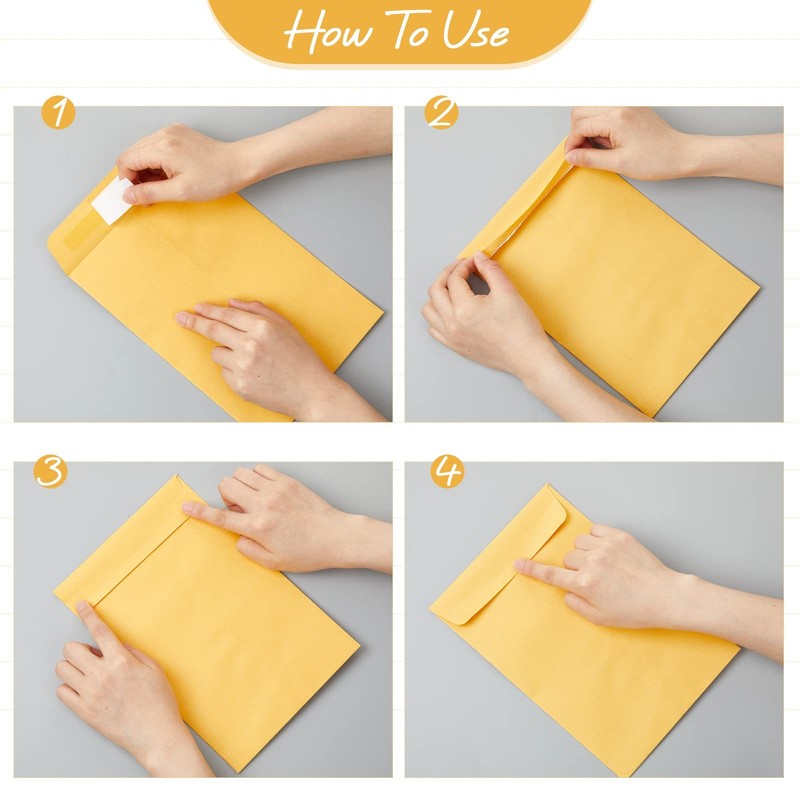 500 Counts 6 x 9 Inch Brown Envelopes Self Adhesive One Size, gallery
