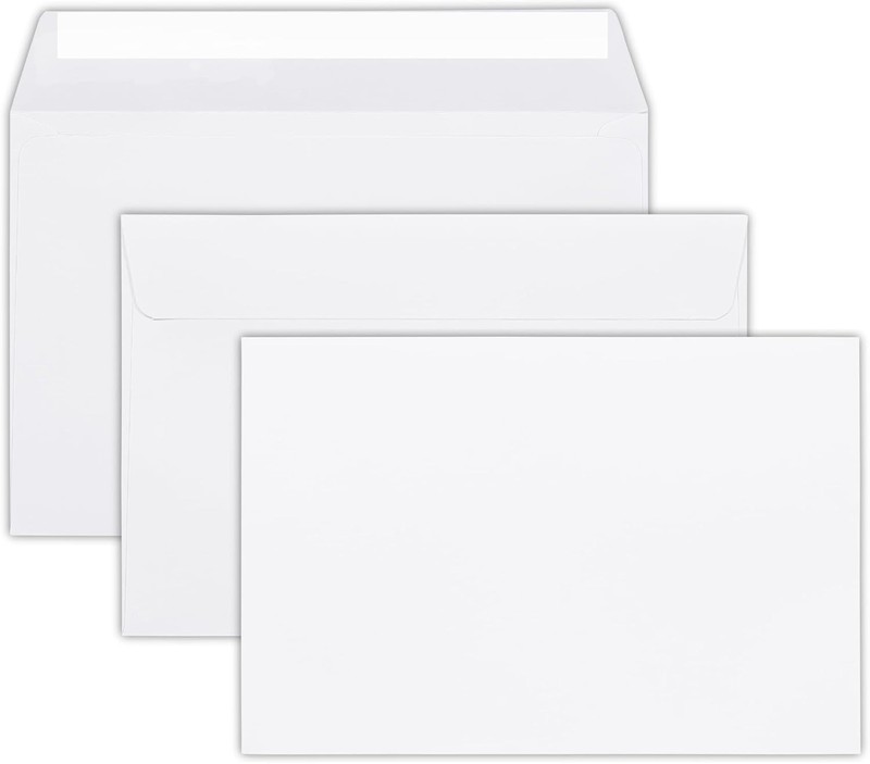 6×9 Booklet Envelopes 50 Pack White Self Seal Open Side Mailers